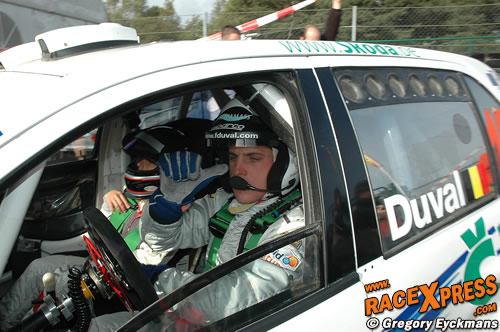 Francois Duval (hier te zien in de Fabia WRC) was de winnaar in de World Rally Kart